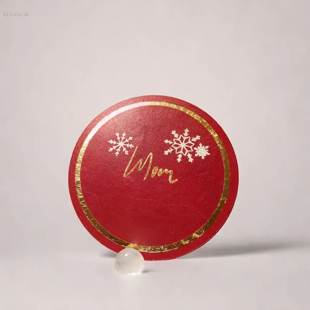 Handcrafted personalized leather coaster with gold embossing Xas editon