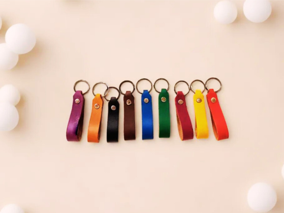 handcrafted leather keychain