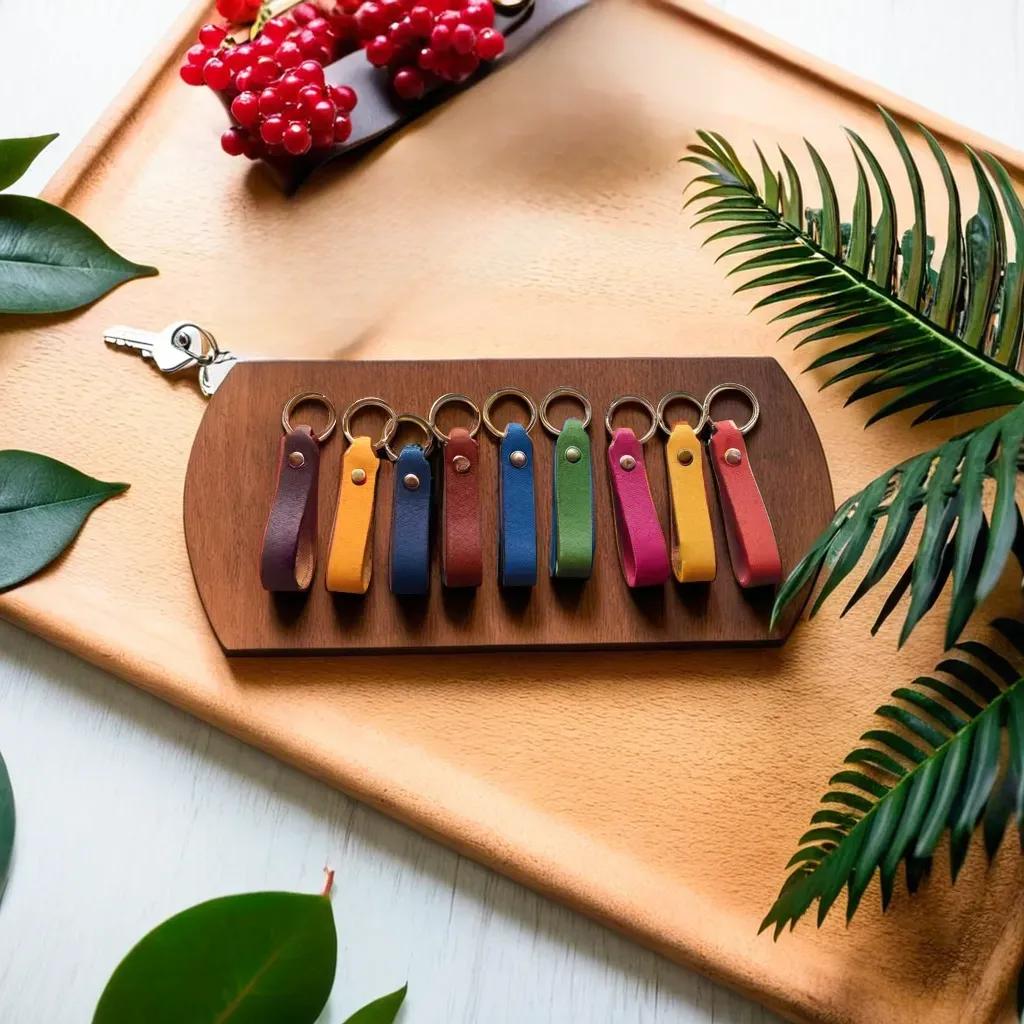 handcrafted leather keychain